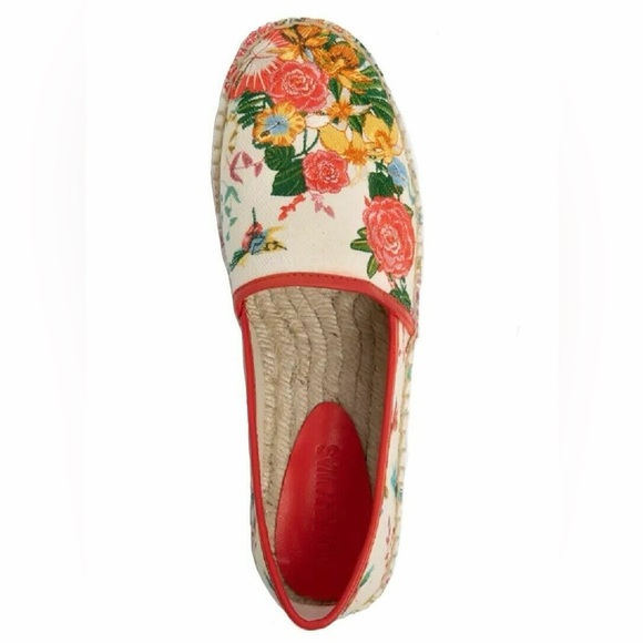 Johnny Was Floral Embroidered Andra Platform Espadrille Slide On Flat Size 8 - Picture 2 of 13